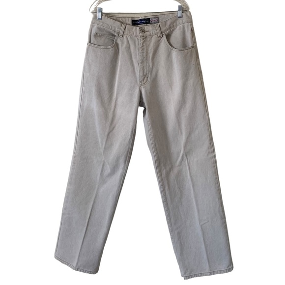 Vintage 90s Y2K Anchor Blue Wide Leg Denim Jeans Size 36x34 (Actual 33x32.5”) - Picture 1 of 11